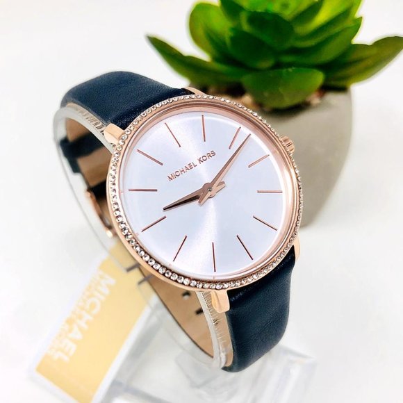 NWT MICHAEL KORS Pyper Blue Leather Watch MK2804 main image 5